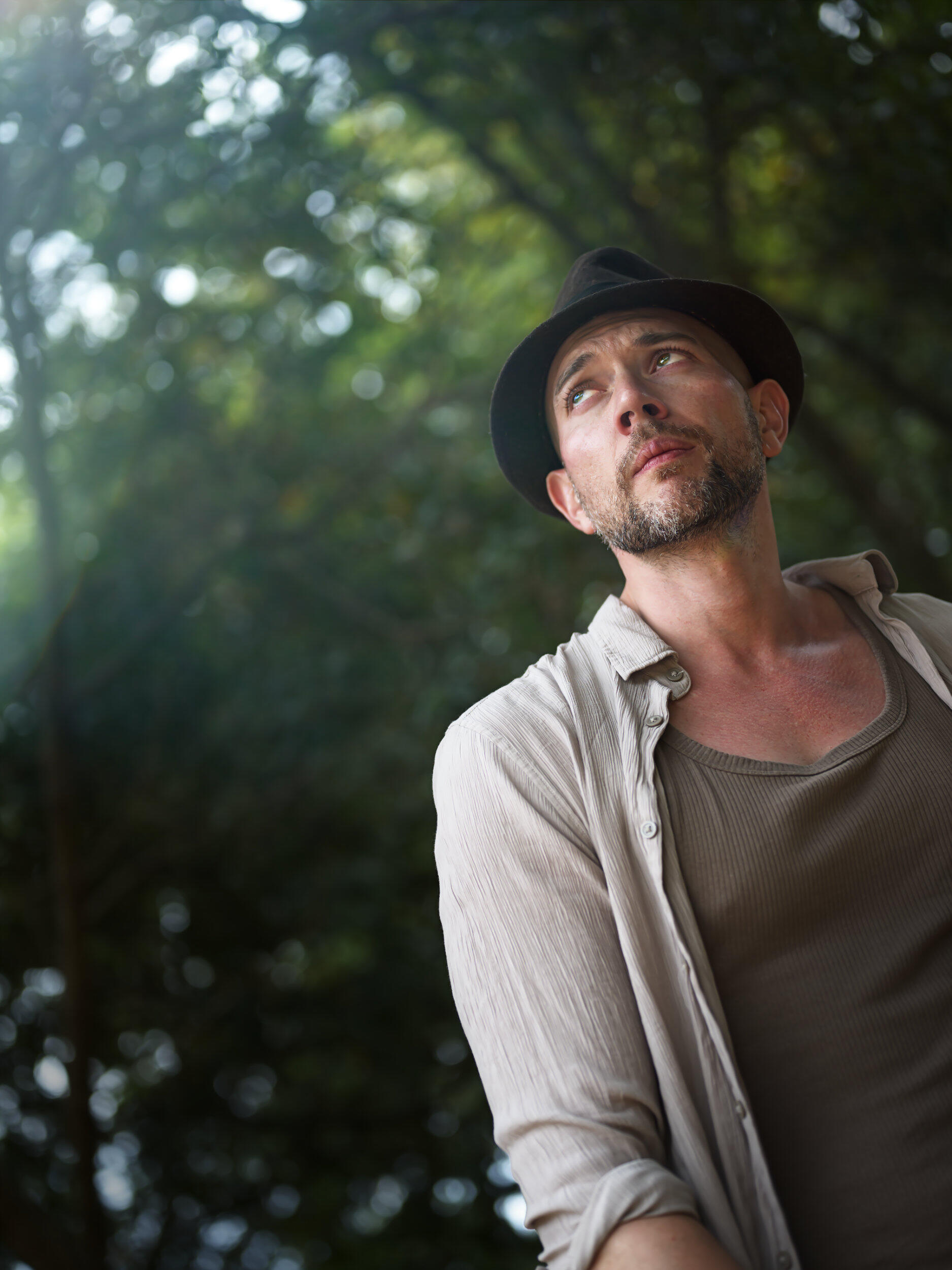 This portrait was one of very few where I move the camera away from my face. His expression as he looks across the property seems very contemplative. And the motion compliments the vibe.